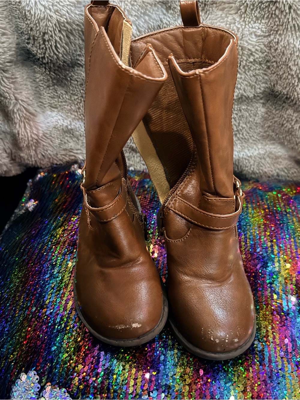 Women’s Brown Pull-On Mid-Calf Boots